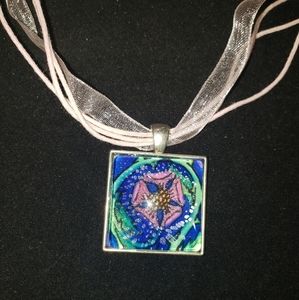 Art nouveau flower necklace